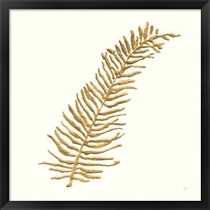 Framed Gilded Fern I Print