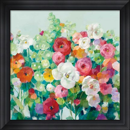 Framed June Beauties Pale Blue Print