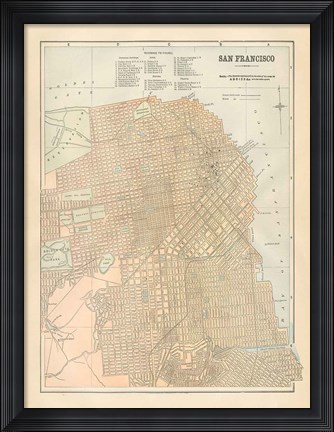 Framed San Francisco Map Print