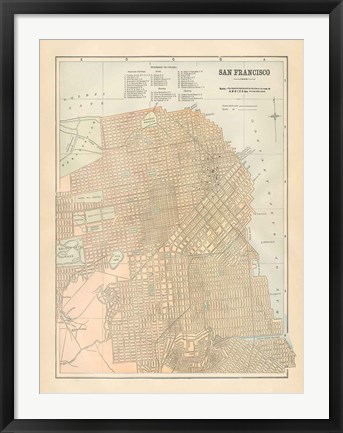 Framed San Francisco Map Print