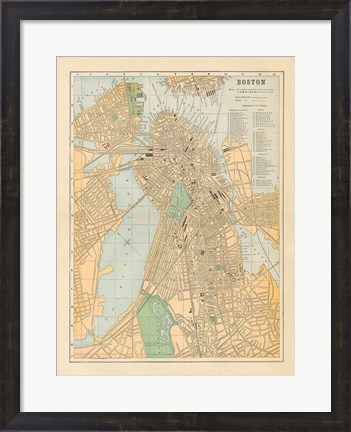 Framed Boston Map Print
