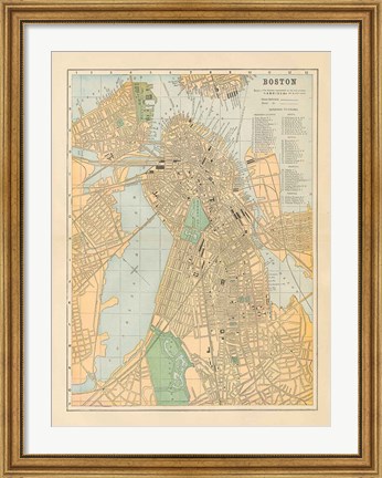 Framed Boston Map Print