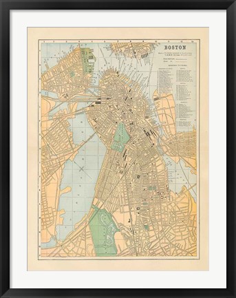 Framed Boston Map Print