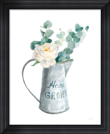 Framed Floursack Home V on White Print