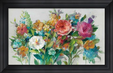 Framed Country Florals Neutral Print