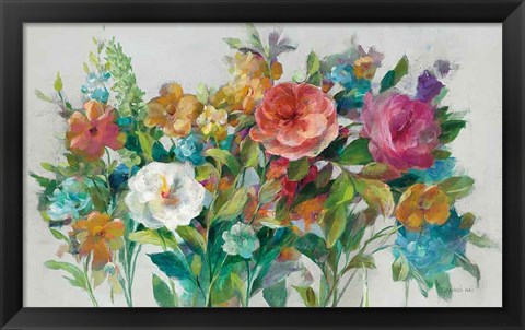 Framed Country Florals Neutral Print