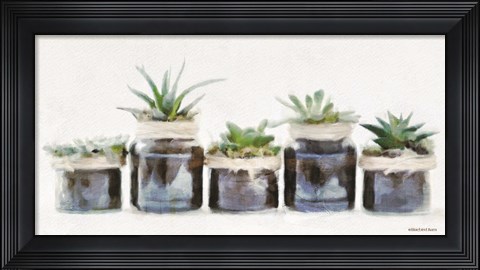 Framed Rustic Plants in a Row Print