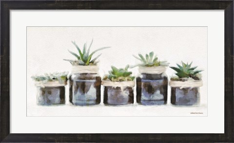 Framed Rustic Plants in a Row Print