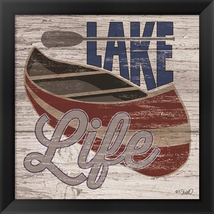 Framed Lake Life Canoe Print