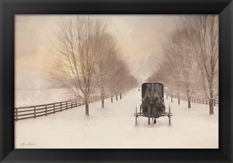 Framed Snowy Amish Lane Print