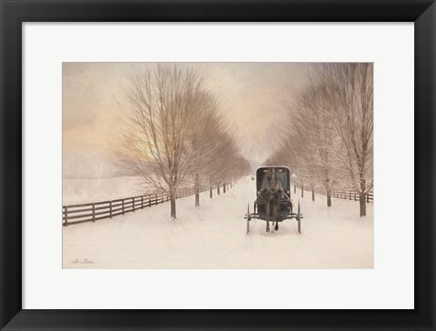 Framed Snowy Amish Lane Print