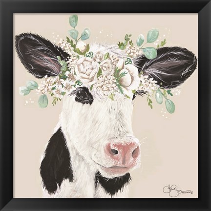 Framed Patience the Cow Print