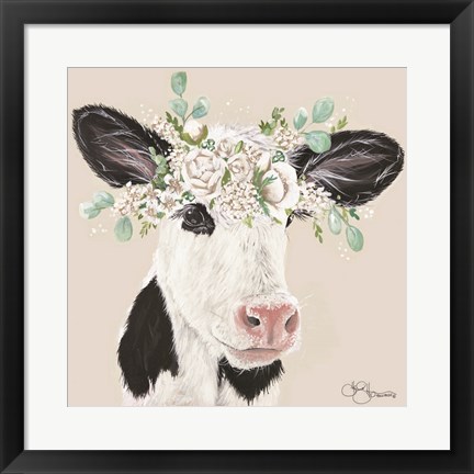 Framed Patience the Cow Print