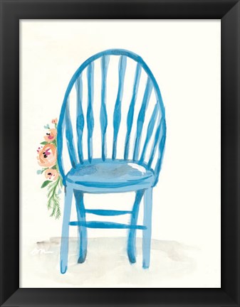 Framed Floral Chair II Print