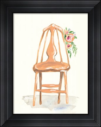 Framed Floral Chair III Print