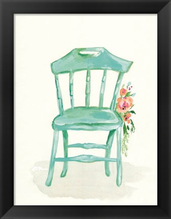 Framed Floral Chair IV Print