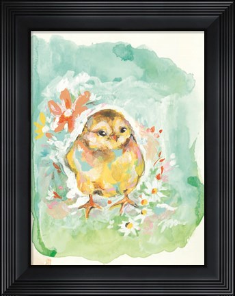 Framed Floral Chick Print