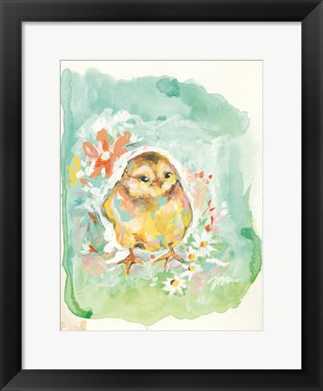 Framed Floral Chick Print