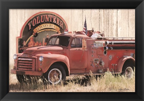 Framed Volunteer Firefighter Print