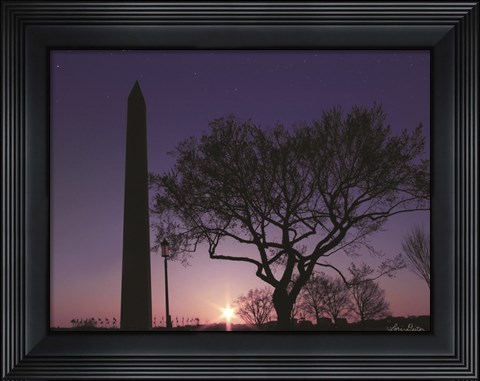 Framed Nightfall at the Washington Monument Print