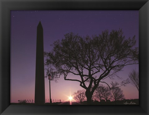 Framed Nightfall at the Washington Monument Print