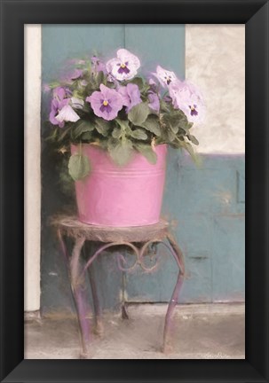 Framed Pansy Bucket Print