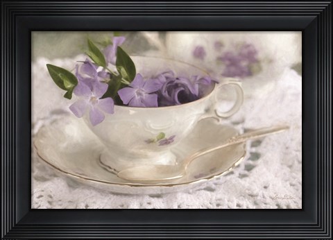 Framed Violet Teacup II Print