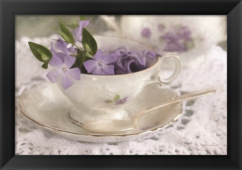 Framed Violet Teacup II Print