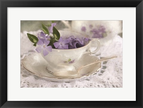 Framed Violet Teacup II Print