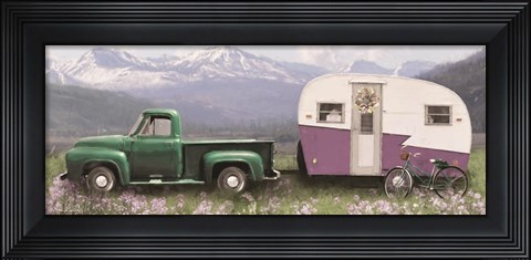 Framed Spring Camping with Bike Print