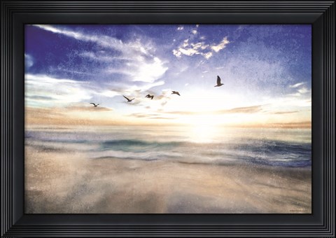 Framed Seascape with Gulls Print