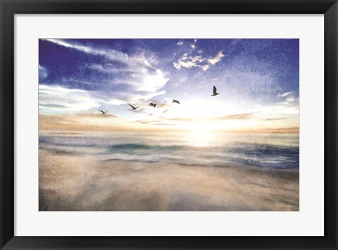 Framed Seascape with Gulls Print