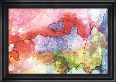 Framed Abstract Ink Wash Print