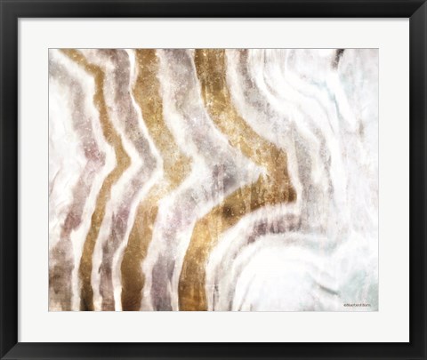 Framed Gold Stone Layers Abstract Print