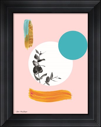 Framed Geometric Leaves Print