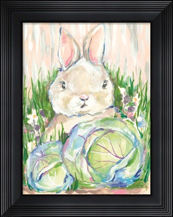 Framed Bunny in the Cabbage Patch Print