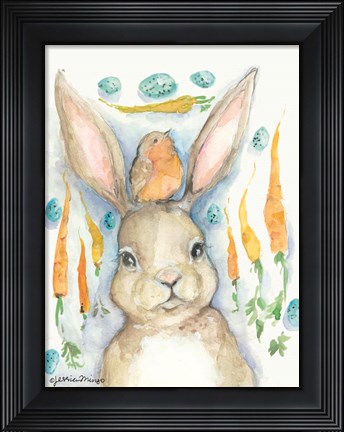 Framed Rabbits and Carrots Oh My Print