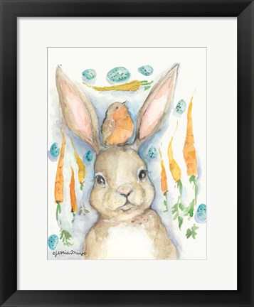 Framed Rabbits and Carrots Oh My Print