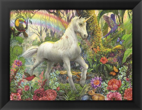 Framed Rainbow Unicorn Print