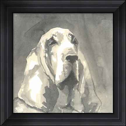 Framed Sepia Modern Dog II Print
