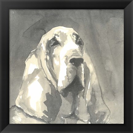 Framed Sepia Modern Dog II Print