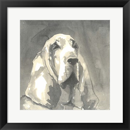 Framed Sepia Modern Dog II Print