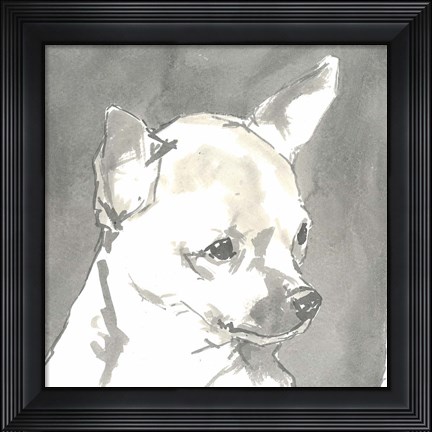 Framed Sepia Modern Dog III Print