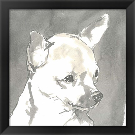 Framed Sepia Modern Dog III Print