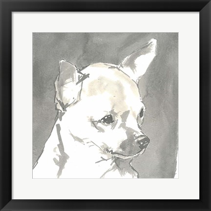 Framed Sepia Modern Dog III Print