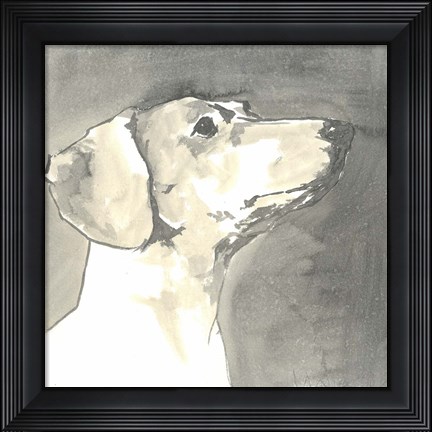 Framed Sepia Modern Dog IV Print