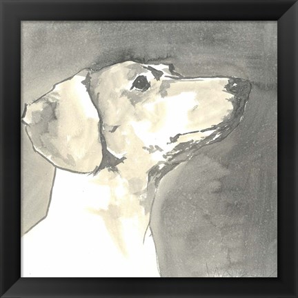 Framed Sepia Modern Dog IV Print