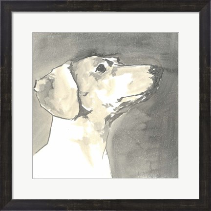 Framed Sepia Modern Dog IV Print