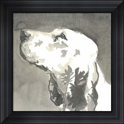Framed Sepia Modern Dog V Print