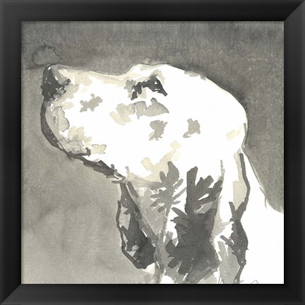 Framed Sepia Modern Dog V Print